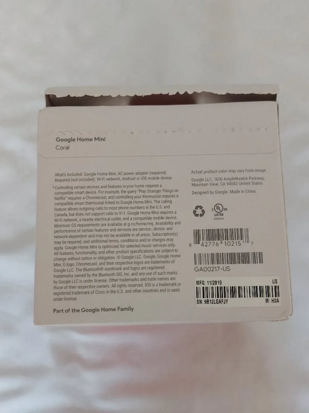 Google Home Mini - Coral
